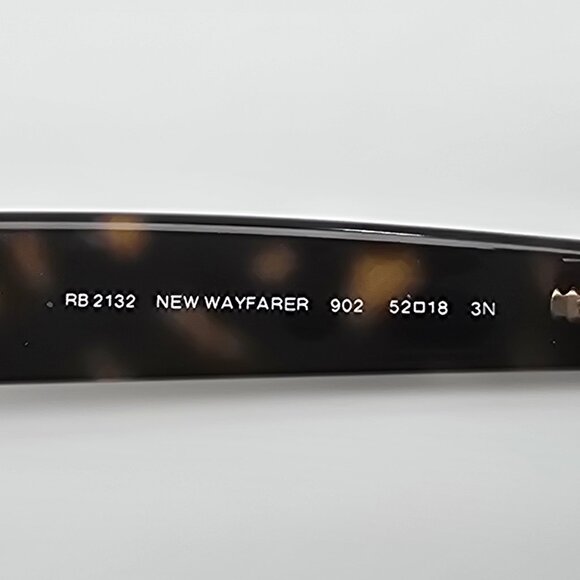 Ray-Ban RB2132 902 New Wayfarer Classic Polished Tortoise Sunglasses Frame Italy - Picture 7 of 12